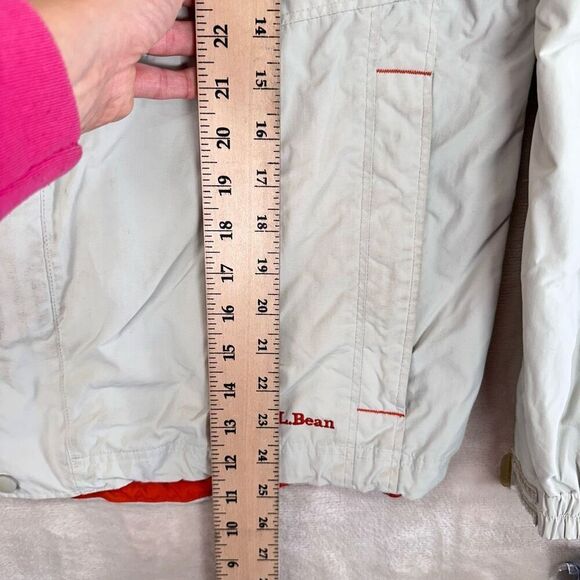L.L. Bean Jacket Mens Medium Khaki WEATHER CHALLENGER Hidden Hood LW Jacket - Picture 10 of 11